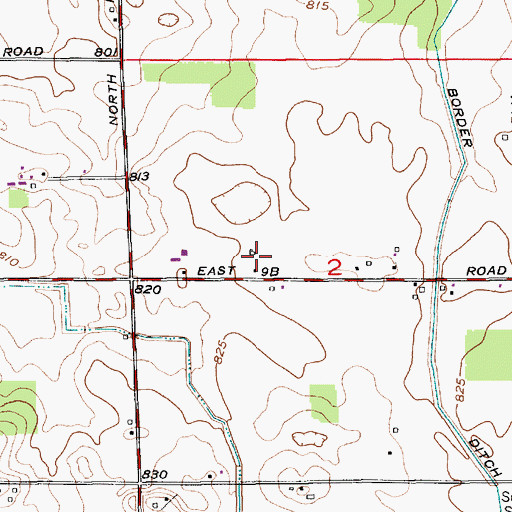 Topographic Map of Ball Field, IN