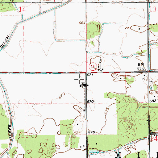 Topographic Map of Culp Farms Airport, IN