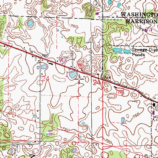 Topographic Map of Jacobi Airport, IN