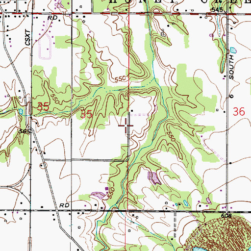 Topographic Map of Aero Plaines Airport, IN
