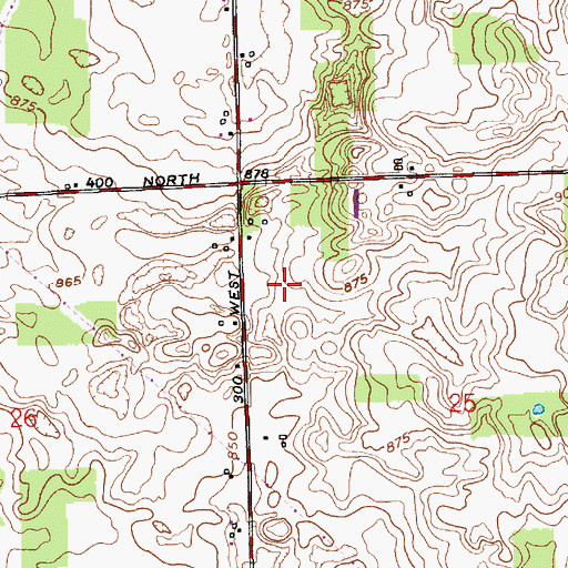 Topographic Map of Berkey Field Airport (historical), IN