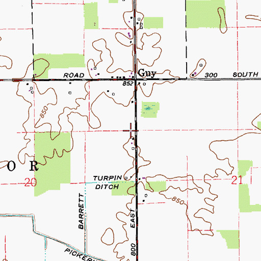 Topographic Map of Fowler Field /Private Airport, IN