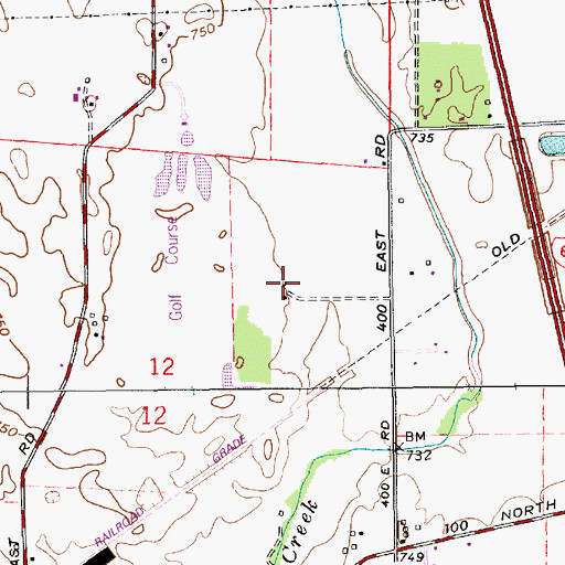 Topographic Map of Woods Field, IN