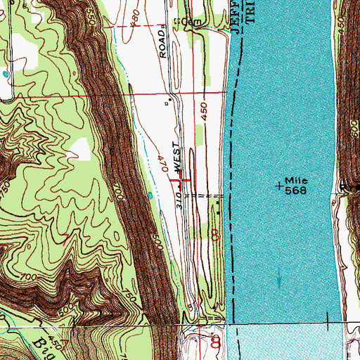Topographic Map of Lee Bottom Airport, IN