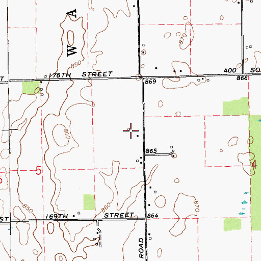 Topographic Map of Pat Robinson Airport (historical), IN