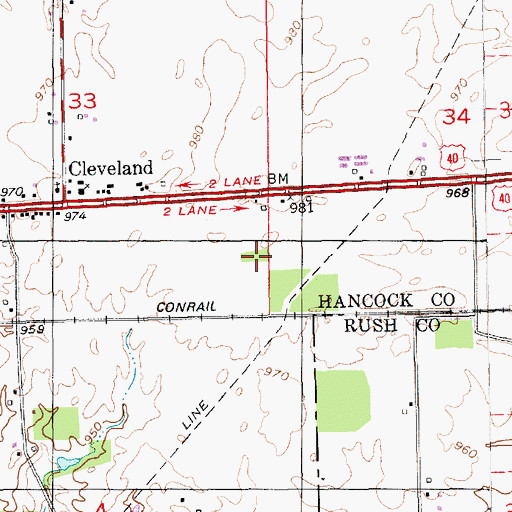 Topographic Map of Oakes Field, IN