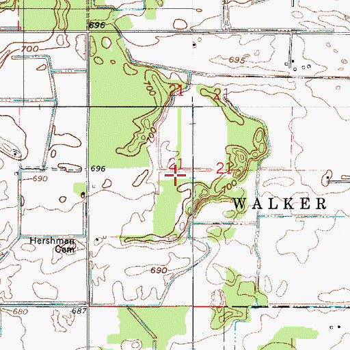 Topographic Map of Alley Oop Airport, IN