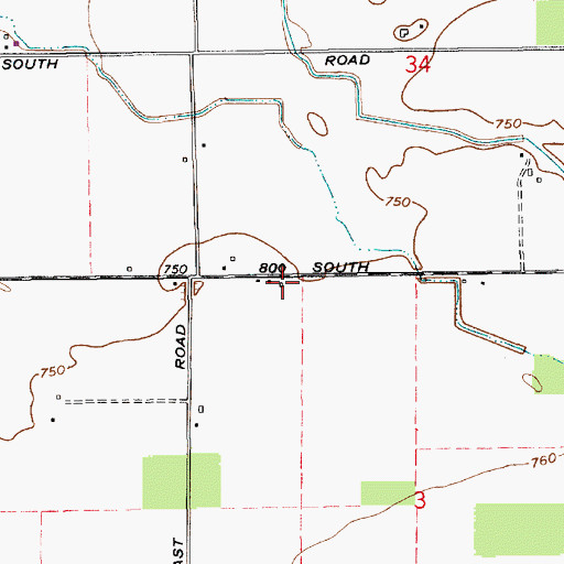 Topographic Map of Turnpaugh Field, IN