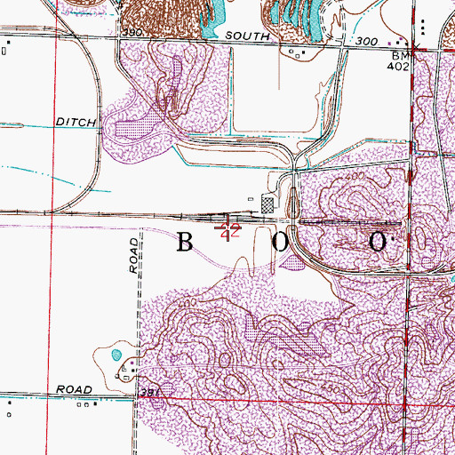 Topographic Map of Cornell Airport, IN