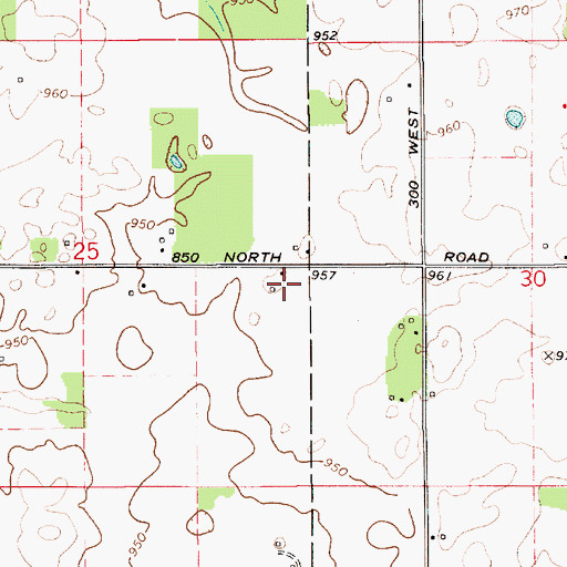 Topographic Map of Bergs Airport, IN