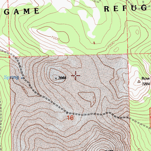 Topographic Map of State Game Refuge One-P, CA