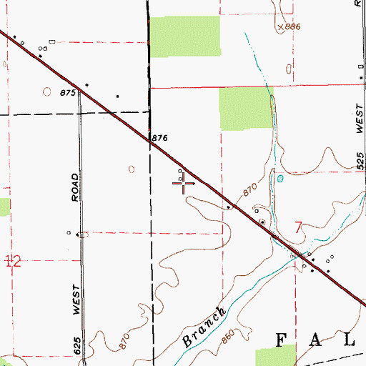 Topographic Map of Foghorn Farms Airport, IN