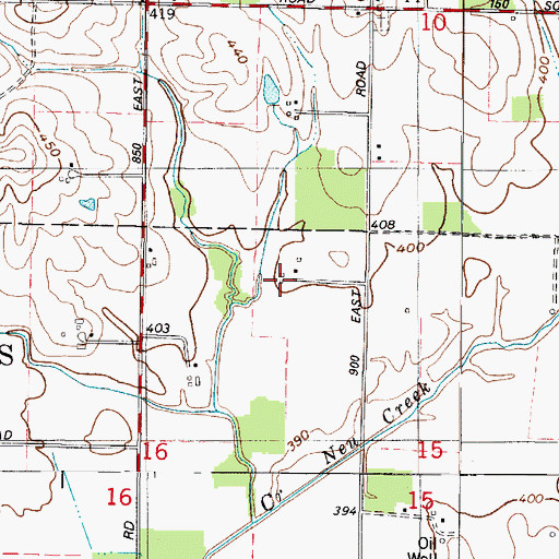 Topographic Map of Schroeder Private Airport, IN