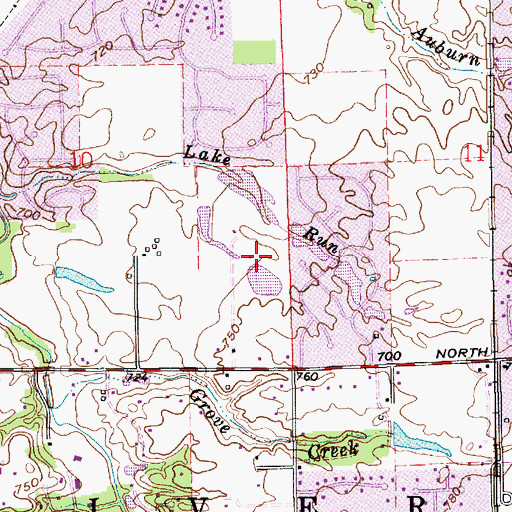 Topographic Map of Thorn Field, IN