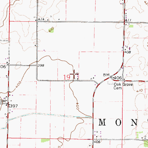 Topographic Map of Garrett Field, IN