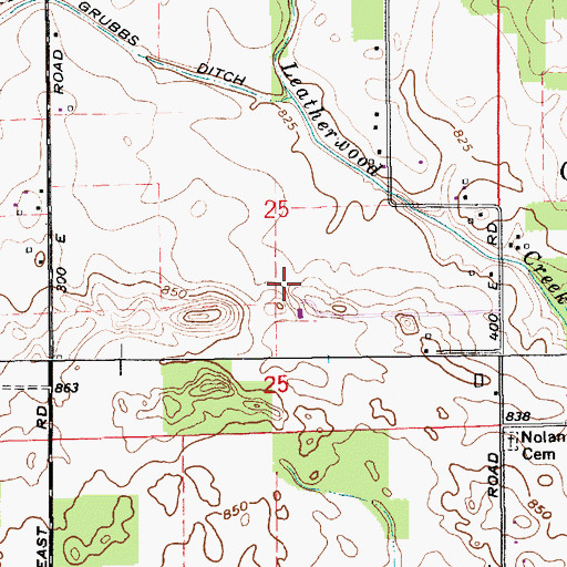 Topographic Map of Robinson Field, IN
