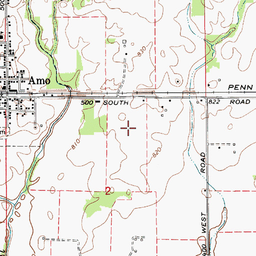 Topographic Map of Marcidale Airport, IN