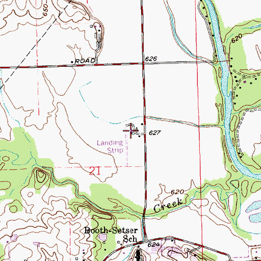 Topographic Map of Strietelmeier Flying Field, IN