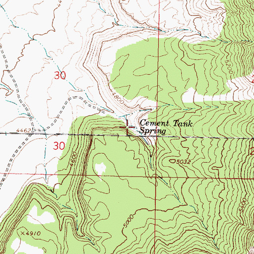 Topographic Map of Cement Tank Spring, AZ