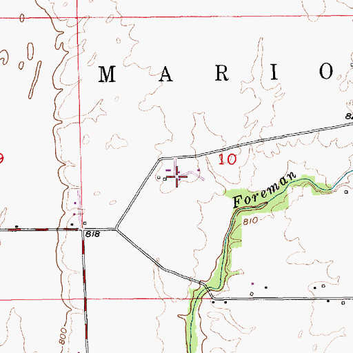Topographic Map of Foltz Farm Airport, IN