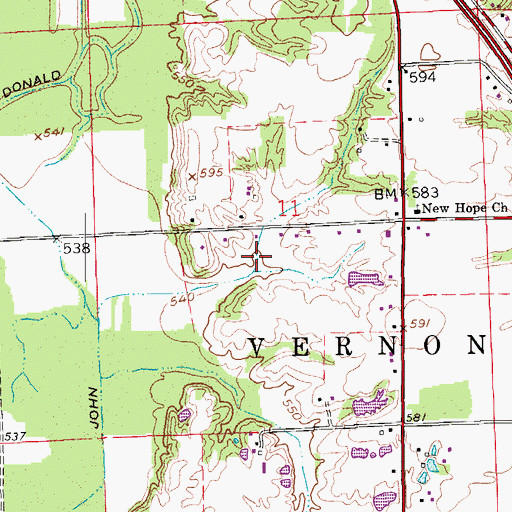 Topographic Map of Stewart Field, IN