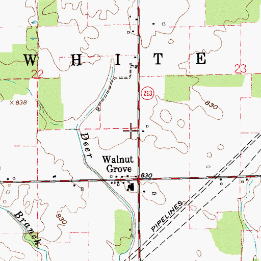 Topographic Map of Ward Airport, IN
