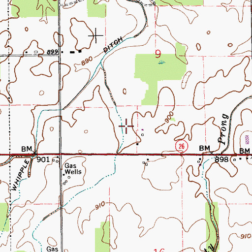Topographic Map of Smith Field, IN