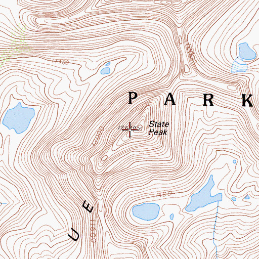 Topographic Map of State Peak, CA