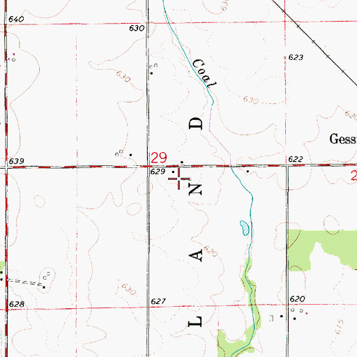 Topographic Map of Gessie Airport, IN