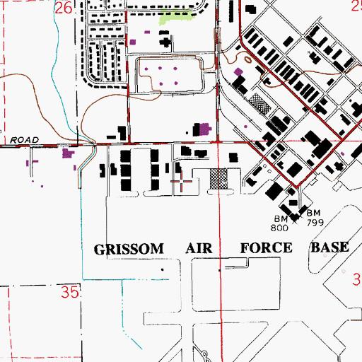 Topographic Map of Grissom Air Reserve Base, IN