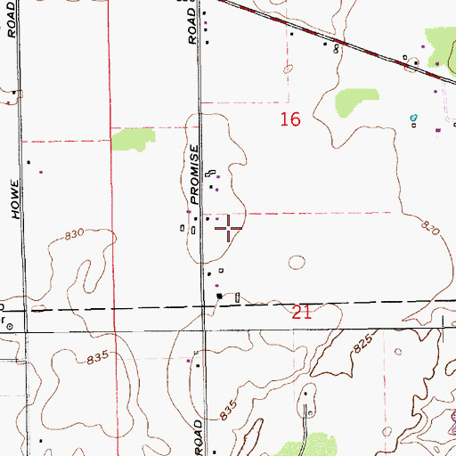 Topographic Map of Noblesville Airport, IN