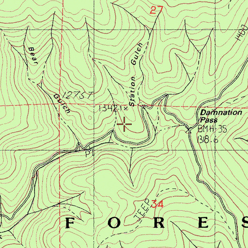 Topographic Map of Station Gulch, CA