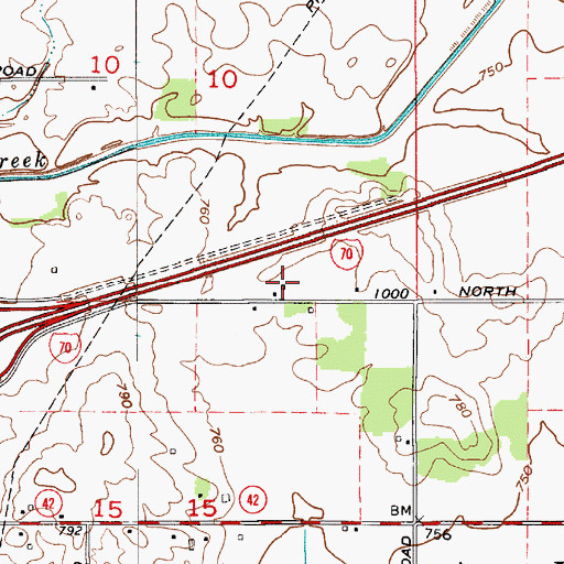 Topographic Map of Patrum Field, IN