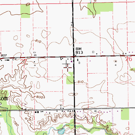 Topographic Map of Rockey's Air Strip, IN