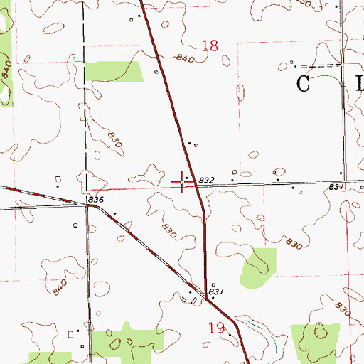 Topographic Map of Beck Private Airport, IN