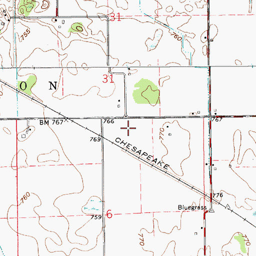 Topographic Map of Friedrich Airport, IN