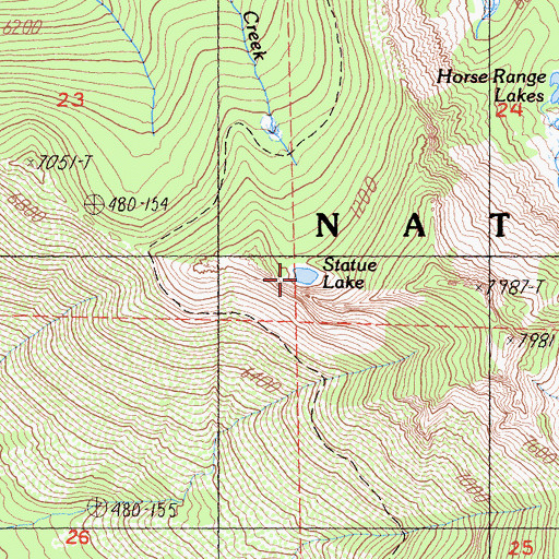 Topographic Map of Statue Lake, CA