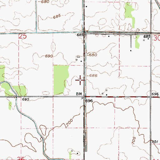 Topographic Map of Antonian Airport, IN
