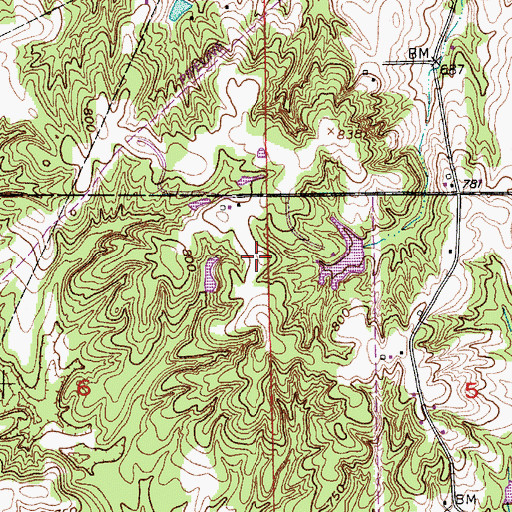 Topographic Map of Timber Trails Airport (historical), IN