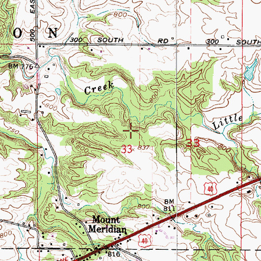 Topographic Map of Owens Field, IN