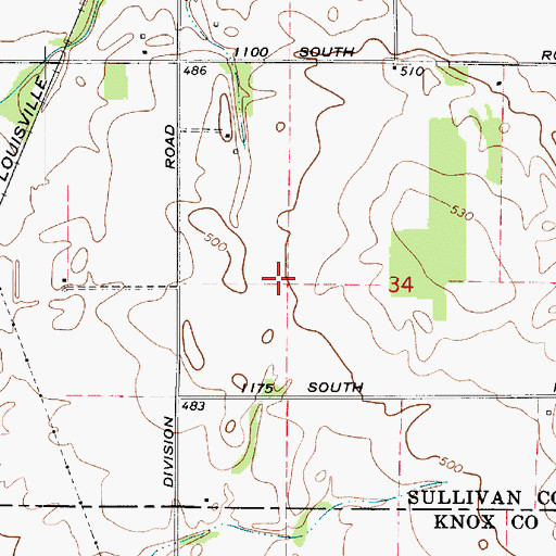 Topographic Map of Ridgway Flying Service, IN