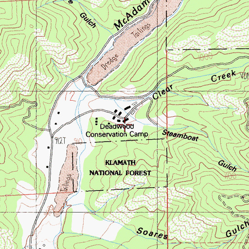 Topographic Map of Steamboat Gulch, CA