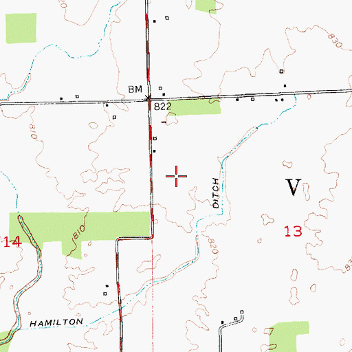 Topographic Map of Mc Neil Field Airport (historical), IN