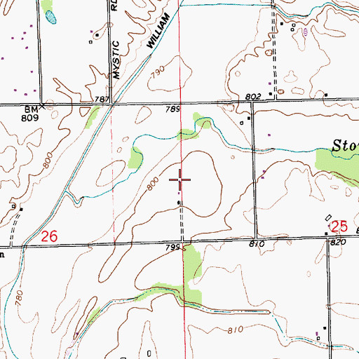Topographic Map of Creekside Farm Airport, IN