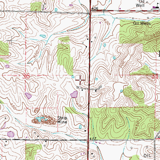 Topographic Map of Foertsch Airport, IN