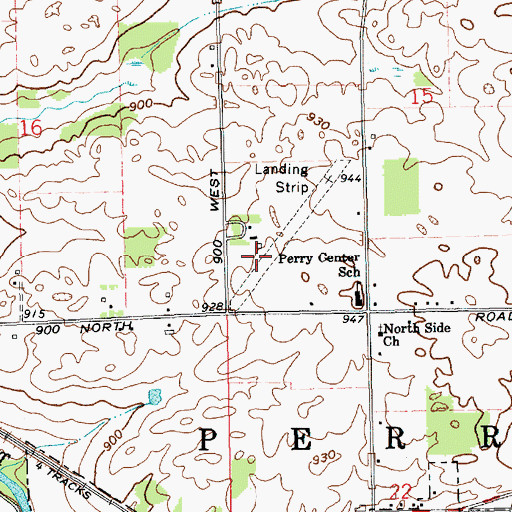 Topographic Map of Hull Airport, IN