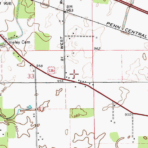 Topographic Map of Haffner Airport, IN