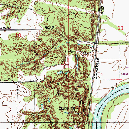 Topographic Map of Strip Airport, IN