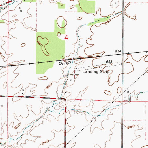 Topographic Map of Durham Airport, IN