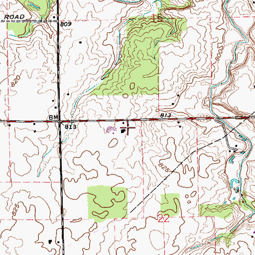 Topographic Map of Eby Field, IN